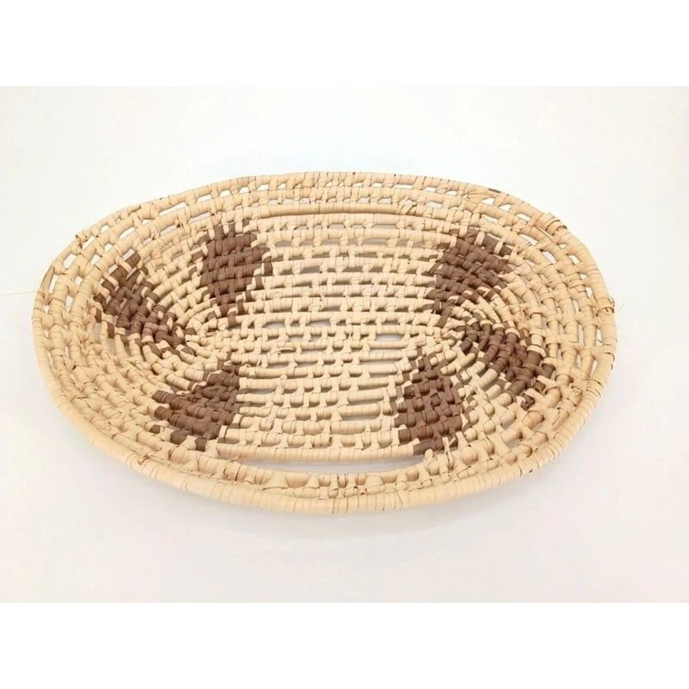 Vintage Oval woven basket 13x18" boho